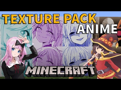 MINECRAFT PACK OF ANIME WAIFUS TEXTURES!!💚 |  TEXTURE PACK ANIMES |1.8 - 1.17 |  Dante583