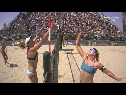 Sara Hughes Wins At The Net Against 6'5" Alix Klineman & April Ross | AVP Huntington Beach Open 2019