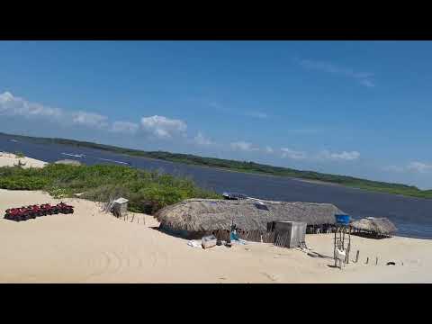 Avistando as Últimas Curvas do Rio Preguiças e as Torres Eólicas de Paulino Neves - MA