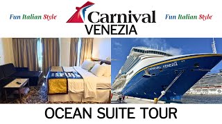 Carnival Venezia Ocean Suite Room Tour - Room 7231