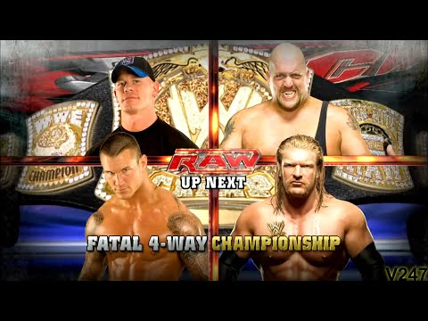 John Cena vs Triple H vs Randy Orton vs The Big Show RAW 6/15/2009 Highlights