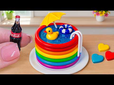 Satisfying Rainbow Jelly Cake Decorating For Summer | Yummy Colorful Dessert Recipe