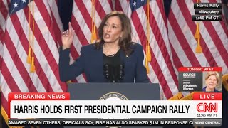 Kamala goes STRAIGHT FOR Project 2025 at explosive rally