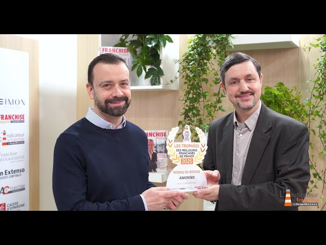 TM2F 2025 Réseau de Bronze de 51 à100 franchisés « Meilleure Franchise de France » AMORINO