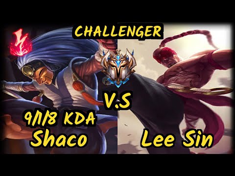 ChaseShaco (SHACO) vs LEE SIN - 9/1/8 KDA JUNGLE CHALLENGER GAMEPLAY - NA