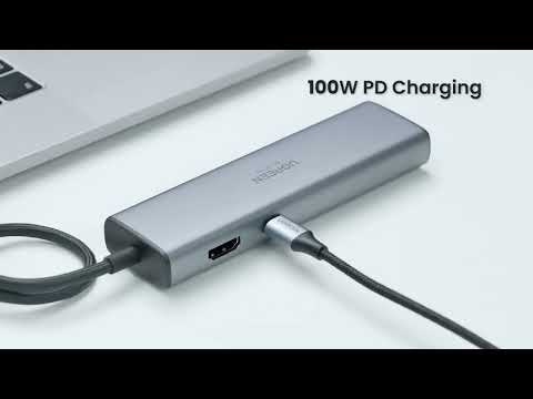 USB-C хаб Ugreen CM512 7 в 1 HDMI 4K 60Hz RJ45 PD 100W 2xUSB 3.0 SD/TF Серебристый - фото 8 - id-p2220759176
