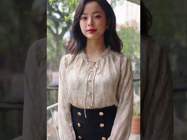 NH4S192- Áo chiffon họa tiết vằn