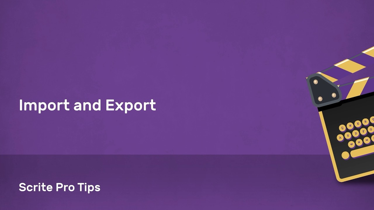 Importing & Exporting Screenplays
