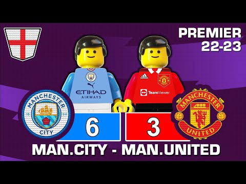 Manchester City vs Manchester United 6-3 • Haaland & Foden Hat-Tricks Goals Highlights Lego Football