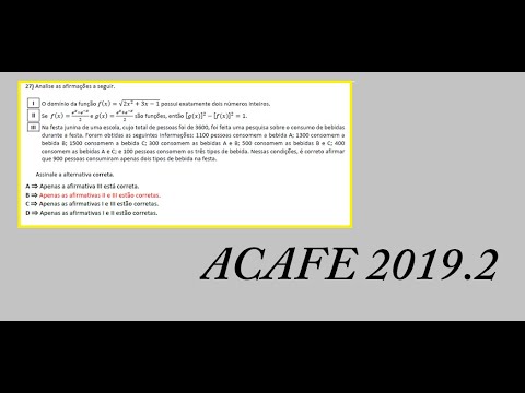 ACAFE 2019.2 Questão 27 Matemática