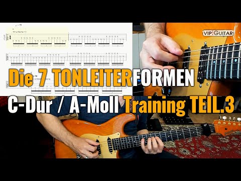 Sologitarre: Die wichtigsten Übungen in der C-Dur / A-Moll Tonleiter Teil.3