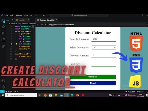 Discount Calculator Using Html Css Javascript
