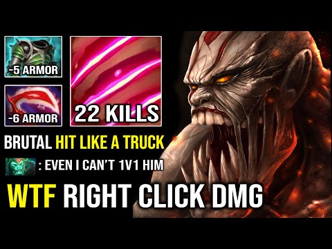 WTF Right Click DMG Full Armor Reduct Lifestealer 22Kills Vs Tanker Wraith King EPIC Dota 2