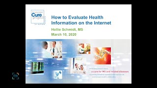Hollie Schmidt, How to Evaluate Health Information on the Internet: March 2020 Teleconference