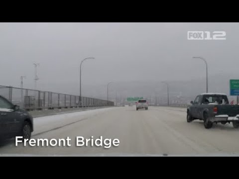 A glimpse at snowfall on the roads across the Portland Metro area from FOX 12 photojournalist