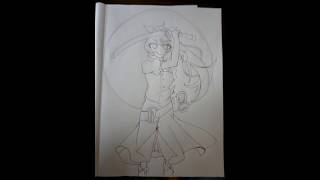 お絵描き動画　＃東方プロジェクト　綿月依姫　下絵からコピック着色