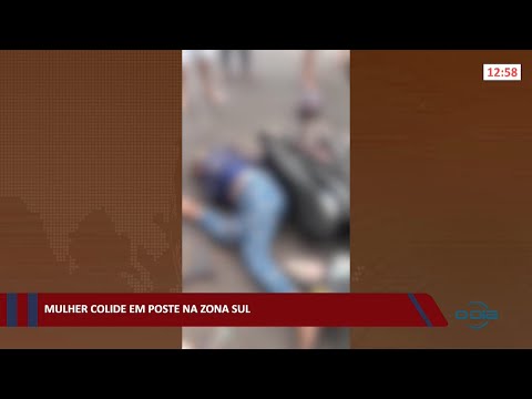 Mulher colide em poste na zona sul 03 11 2021