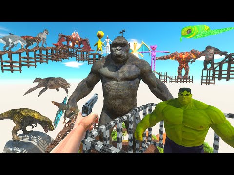Parkour & Rescue Hulk - Jumping in Lake with BIG BOSS KING KONG - Animal Revolt Battle Simulator
