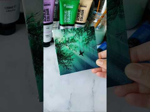 forest sunshine / easy acrylic painting idea for beginners ✨️