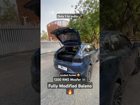 Loudest Music System 🔊 1200 RMS Woofer 😍 Fully Modified Baleno 🚀 only 1 in India 🔥
