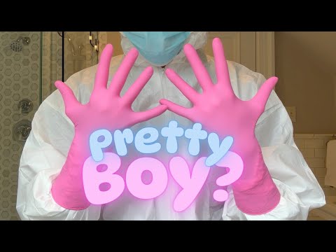 12-Inch Pink Chloroprene Gloves Over Tyvek Suit — Glove Donning & Masked Prep 🤍