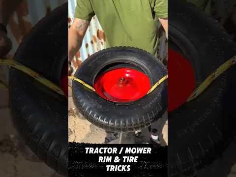 Tractor and Mower Rim / Tire Mounting Trick #howto #diy #homestead #farm #mower #tractor #wheels