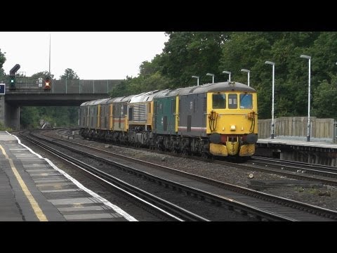 7 Loco GBRf Convoy (0X66) @ Byfleet & New Haw 30/07/12