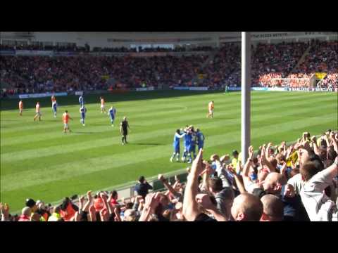 Blackpool 1 v 3 Wigan - Diame goal and fans celebrating