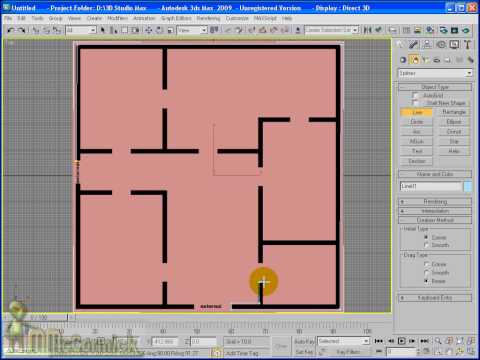 3D Studio Max Tutorial – Extruding a Floor Plan Pt 1 | 3D Studio Max ...