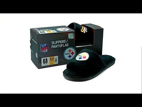 thumbnail video image 2 of Pantuflas para Caballero NFL  Talla M (27-28) Pittsburgh Steelers, 2 of 8