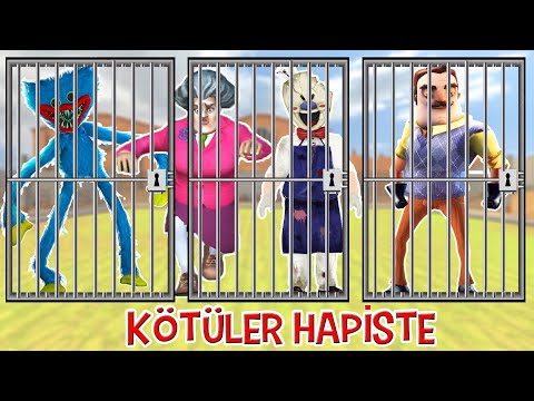 KÖTÜLERİ HAPSE ATTIK 😱 Hello Neighbor - Scary Teacher - Ice Scream -FNAF