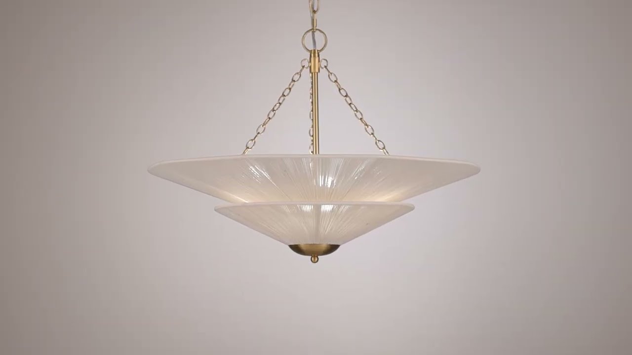 Video1 of Possini Euro Griner 25 1/4"W Burnished Brass 3-Light String Chandelier