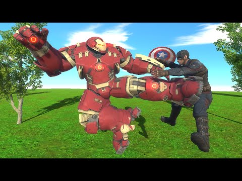 HULKBUSTER vs CAPTAIN AMERICA - Animal Revolt Battle Simulator