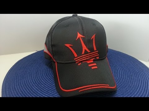 Original Maserati Hat for sale Red Trident on Black and Gray VIDEO 616-588-4264