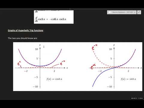 Math 1207-R03 Lecture 1 - Hyperbolic Functions and Intro to Integration Strategy
