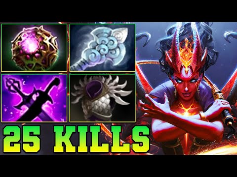 25 Kills QOP Dota 2 Mid Lane Beast - Best Queen Of Pain Dota 2 Gameplay Guide Build 7.39