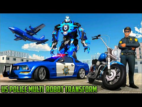 US Police Robot Car Transporter Police Truck Plane Game - Android Gameplay