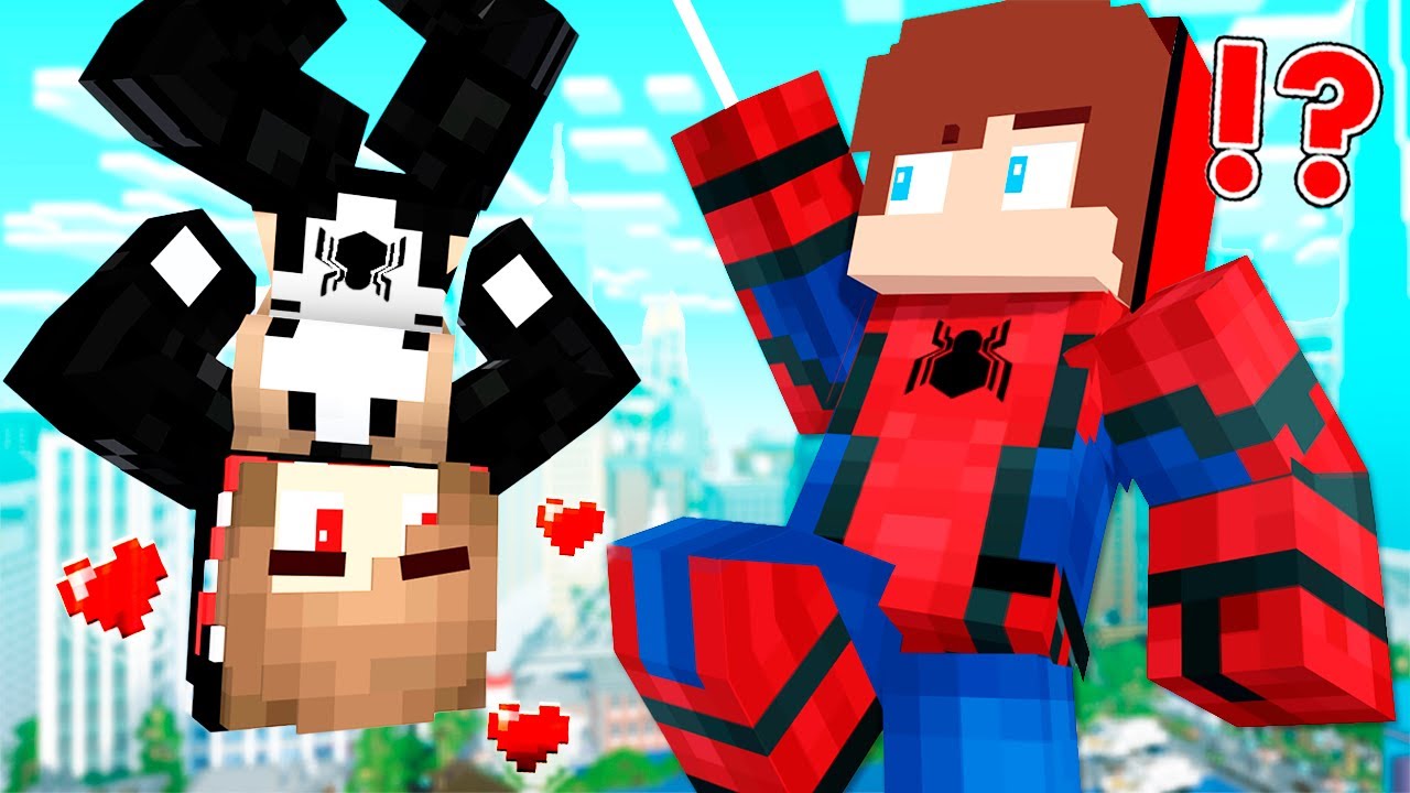 MAIZEN: JJ Spider-Man Met Venom GIRL in ONLY GIRLS VILLAGE!? - Minecraft Animation JJ and MIKEY