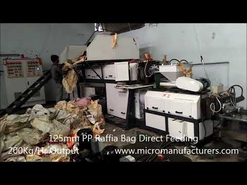 Processing of plastic recycling machine