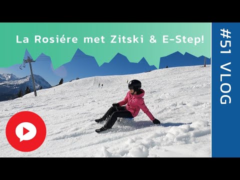 Met een Zitski en E-scooter van de piste in La Rosiére in Espace San Bernardo