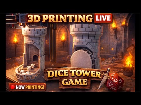 3D Printing a Medieval Dice Tower LIVE 🏰🎲 | Satisfying Print & Chill
