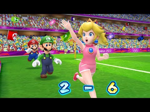 Mario & Sonic at the London 2012 Olympic Games - Mario, Peach, Luigi, Daisy Play Football