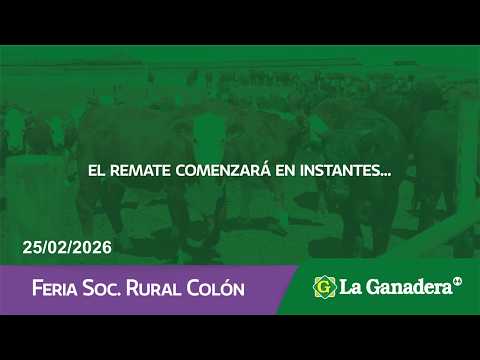 Remate de Hacienda Coop. LA GANADERA -  S.R. Colón -  Miercoles 25 de Febrero de 2026.