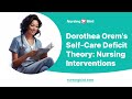 Dorothea Orem's Self-Care Deficit Theory: Nursing Interventions - Essay Example