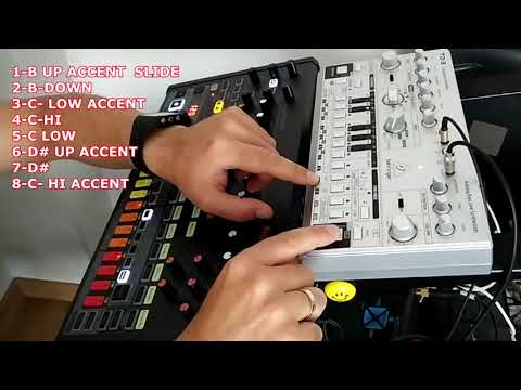 Acid Tracks Phuture -Creating & Download Bass line Pattern SynthTool Behringer TD-3 Rd-8 DJ Pierre