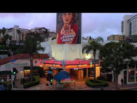 Fox Theater & Bruin Theatre Westwood, CA UCLA - Drone footage