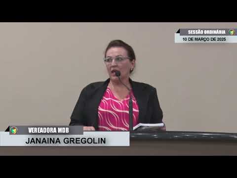 CMBTE - USO DE TRIBUNA PELA VEREADORA JANAINA GREGOLIN - MDB