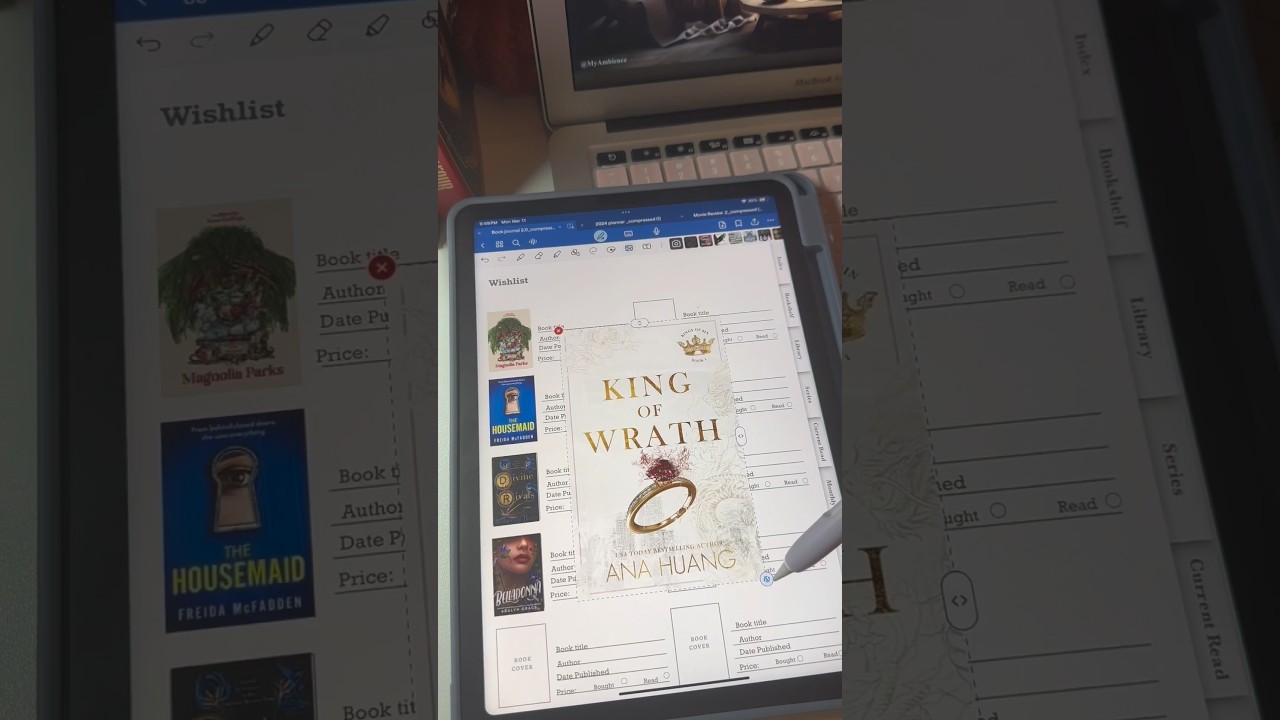 Digital reading journal 📚 #digitalplanner #ipad #journaling #review #template #booktube #books