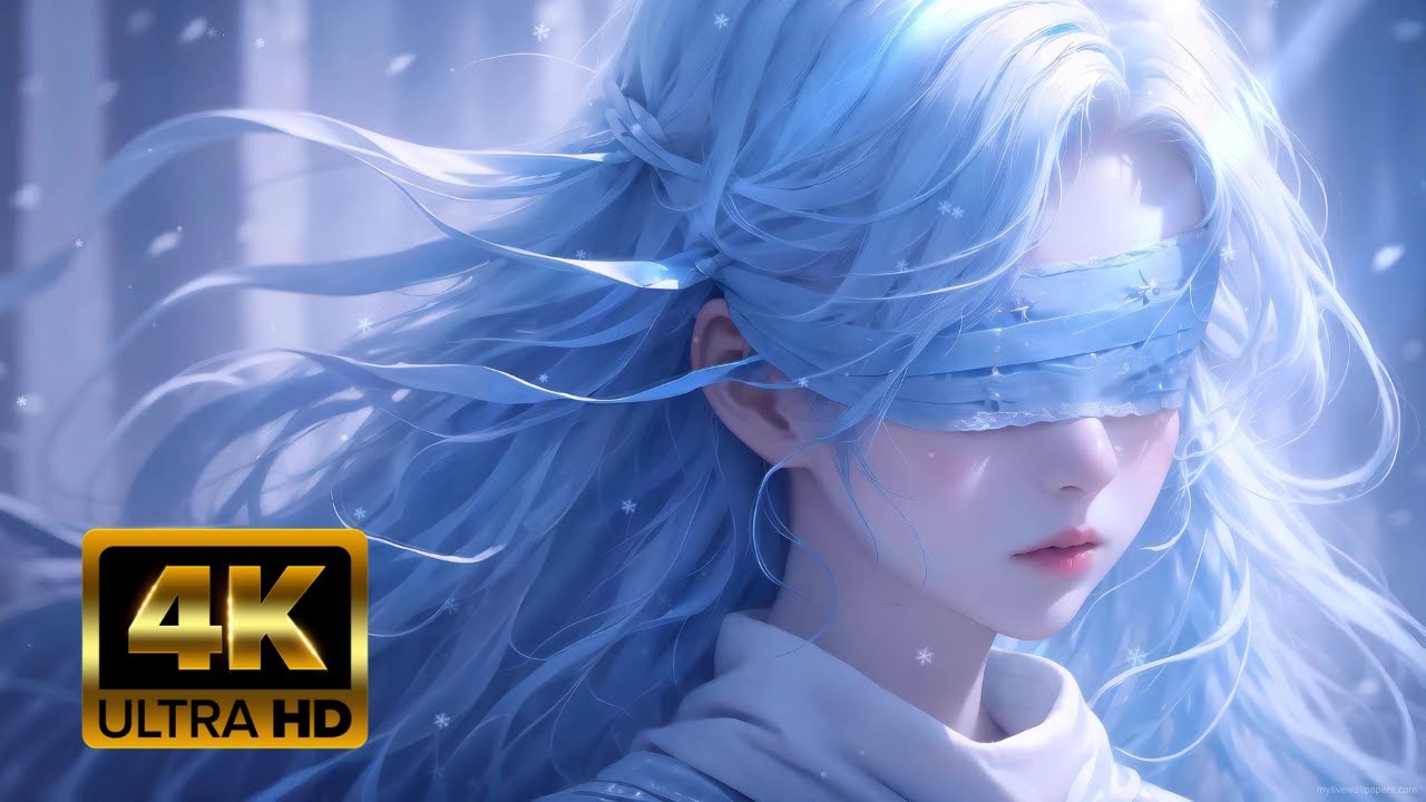 Anime Blue-Haired Girl Live 4K Wallpaper: Calm and Enchanting #livewallpaper4k #animegirl  #4k