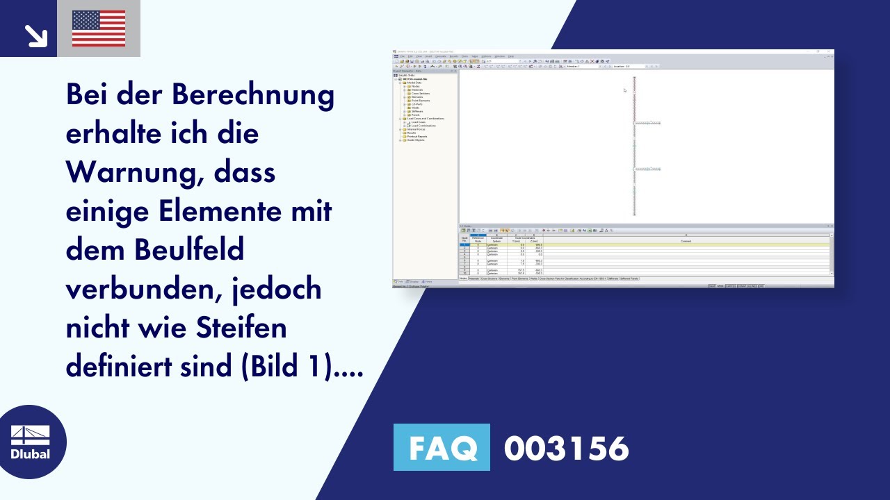 [EN] FAQ 003156 | Bei der Berechnung erhalte ich die Warnung, dass einige Elemente mit dem Beulfe...